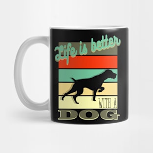 Life is Better with a Dog Retro Vintage Sunset Mug